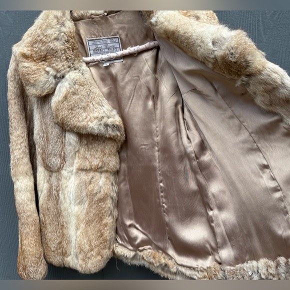 Vintage 1960s Rabbit Fur Coat with Silk Lining Size MD - Picture 6 of 9